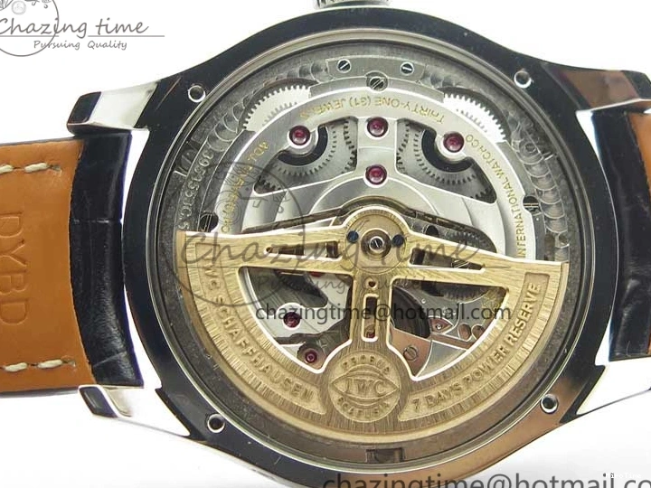 MIROTIME 0128 Portugieser Perpetual Calendar IW503406 V9F 1:1 Best Edition Silver Dial on Black Leather Strap A FastDry 7115